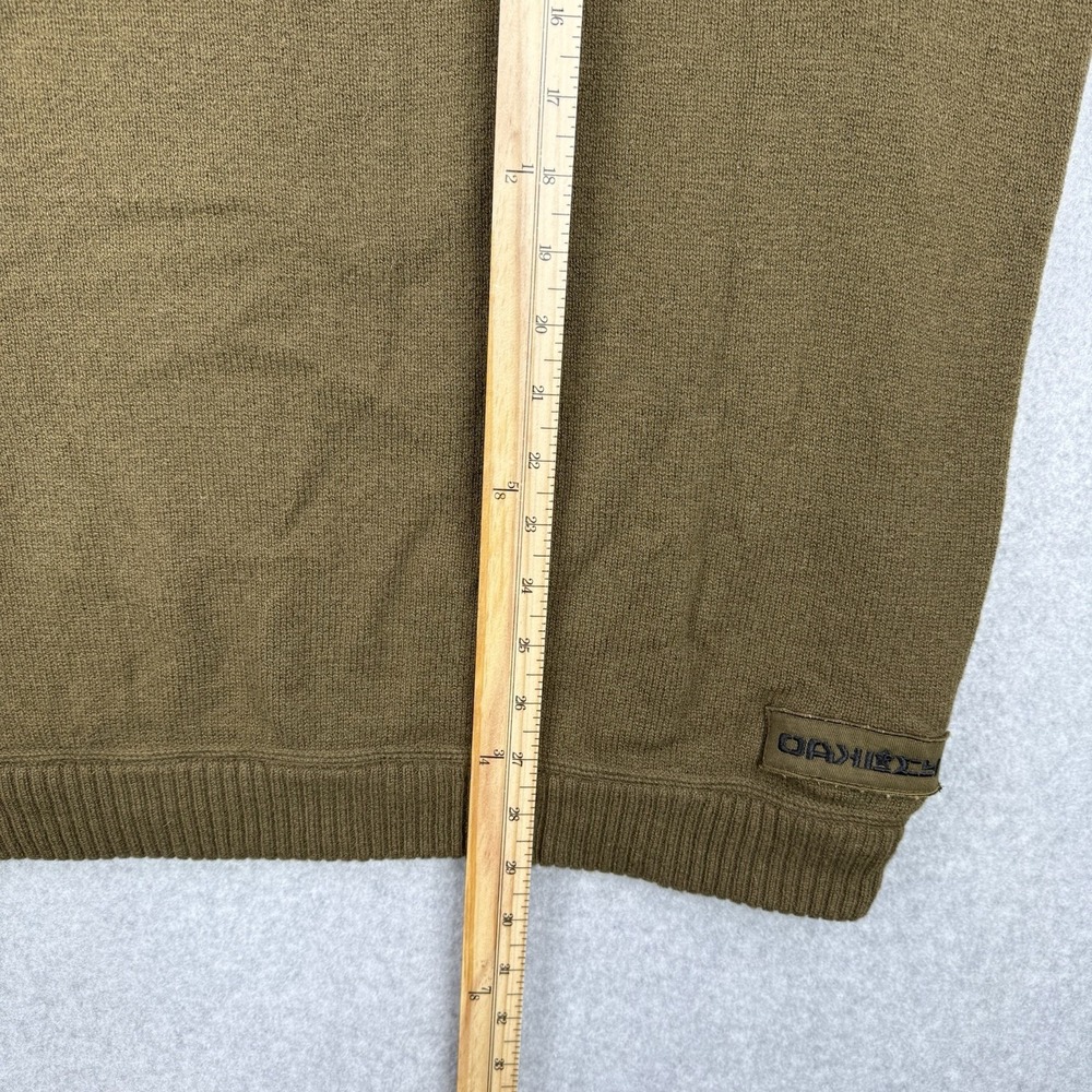 Vintage Oakley Sweater Mens 2XL Green Lambswool Science And Art Military 1/4 Zip - Picture 16 of 16